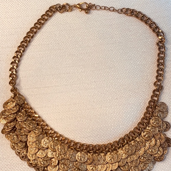 Layered , French Coin Pendant Bib Necklace. - Picture 2 of 3
